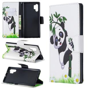 Colored Drawing Pattern Horizontal Flip Leather Case with Holder & Card Slots & Wallet For Galaxy Note10+(Panda and Bamboo)