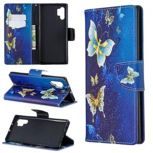 Colored Drawing Pattern Horizontal Flip Leather Case with Holder & Card Slots & Wallet For Galaxy Note10+(Golden Butterfly)