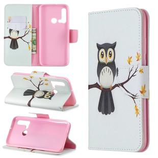 Colored Drawing Pattern Horizontal Flip Leather Case with Holder & Card Slots & Wallet For Huawei P20 lite (2019) / nova 5i(Owl on the Tree)