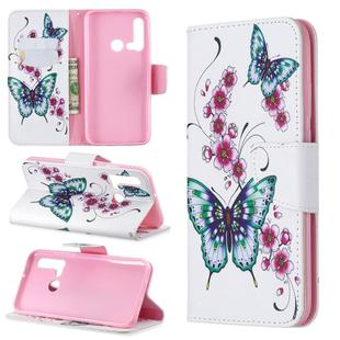 Colored Drawing Pattern Horizontal Flip Leather Case with Holder & Card Slots & Wallet For Huawei P20 lite (2019) / nova 5i(Peach Blossom and Butterfly)