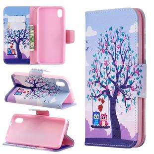 Colored Drawing Pattern Horizontal Flip Leather Case with Holder & Card Slots & Wallet For Xiaomi Redmi 7A(Two Owls)