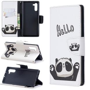 Colored Drawing Pattern Horizontal Flip Leather Case with Holder & Card Slots & Wallet For Galaxy Note10(Hello Panda)