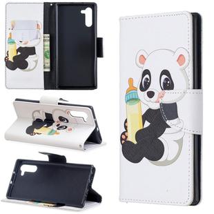 Colored Drawing Pattern Horizontal Flip Leather Case with Holder & Card Slots & Wallet For Galaxy Note10(Baby Bottle and Panda)