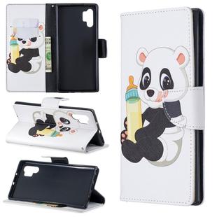 Colored Drawing Pattern Horizontal Flip Leather Case with Holder & Card Slots & Wallet For Galaxy Note10+(Baby Bottle and Panda)