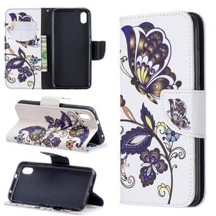 Colored Drawing Pattern Horizontal Flip Leather Case with Holder & Card Slots & Wallet For Xiaomi Redmi 7A(White Butterfly)