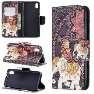 Colored Drawing Pattern Horizontal Flip Leather Case with Holder & Card Slots & Wallet For Xiaomi Redmi 7A(Flower Elephant)