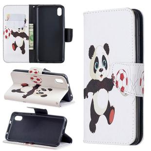 Colored Drawing Pattern Horizontal Flip Leather Case with Holder & Card Slots & Wallet For Xiaomi Redmi 7A(Football and Panda)