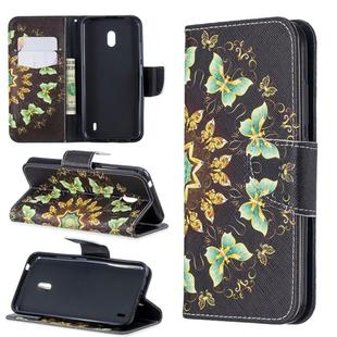 Colored Drawing Pattern Horizontal Flip Leather Case with Holder & Card Slots & Wallet For Nokia 2.2(Semicircular Butterflies)