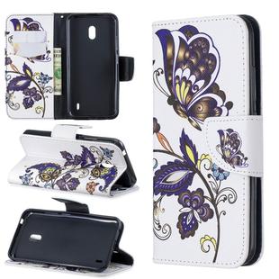 Colored Drawing Pattern Horizontal Flip Leather Case with Holder & Card Slots & Wallet For Nokia 2.2(White Butterfly)