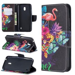 Colored Drawing Pattern Horizontal Flip Leather Case with Holder & Card Slots & Wallet For Nokia 2.2(Flamingo)