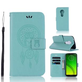 Wind Chime Owl Embossing Pattern Horizontal Flip Leather Case with Holder & Card Slots & Wallet For Motorola Moto G7 Power(Green)