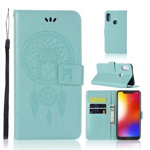 Wind Chime Owl Embossing Pattern Horizontal Flip Leather Case with Holder & Card Slots & Wallet For Motorola Moto One (P30 Play)(Green)