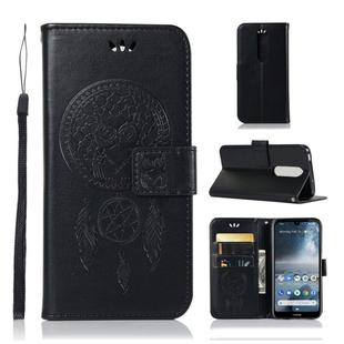 Wind Chime Owl Embossing Pattern Horizontal Flip Leather Case with Holder & Card Slots & Wallet For Nokia 4.2(Black)