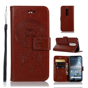Wind Chime Owl Embossing Pattern Horizontal Flip Leather Case with Holder & Card Slots & Wallet For Nokia 4.2(Brown)