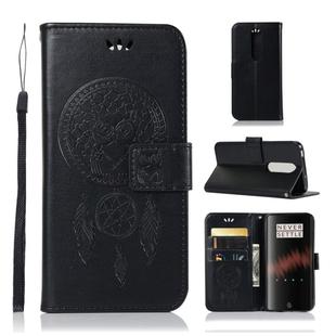 Wind Chime Owl Embossing Pattern Horizontal Flip Leather Case with Holder & Card Slots & Wallet For OnePlus 7(Black)