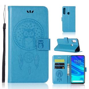 Wind Chime Owl Embossing Pattern Horizontal Flip Leather Case with Holder & Card Slots & Wallet For Huawei P Smart Z(Blue)