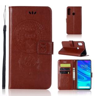 Wind Chime Owl Embossing Pattern Horizontal Flip Leather Case with Holder & Card Slots & Wallet For Huawei P Smart Z(Brown)