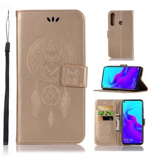 Wind Chime Owl Embossing Pattern Horizontal Flip Leather Case with Holder & Card Slots & Wallet For Huawei nova 4(Gold)