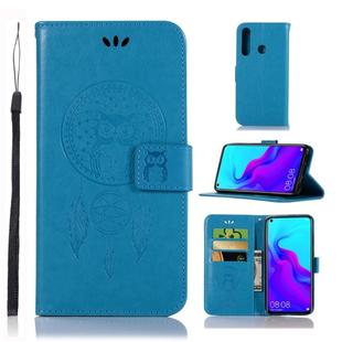 Wind Chime Owl Embossing Pattern Horizontal Flip Leather Case with Holder & Card Slots & Wallet For Huawei nova 4(Blue)