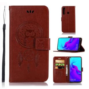 Wind Chime Owl Embossing Pattern Horizontal Flip Leather Case with Holder & Card Slots & Wallet For Huawei nova 4(Brown)