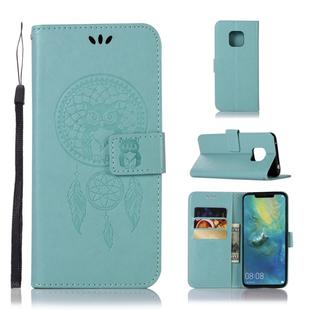 Wind Chime Owl Embossing Pattern Horizontal Flip Leather Case with Holder & Card Slots & Wallet For Huawei Mate 20 Pro(Green)