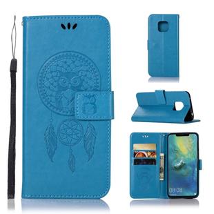 Wind Chime Owl Embossing Pattern Horizontal Flip Leather Case with Holder & Card Slots & Wallet For Huawei Mate 20 Pro(Blue)