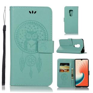 Wind Chime Owl Embossing Pattern Horizontal Flip Leather Case with Holder & Card Slots & Wallet For Huawei Mate 20(Green)