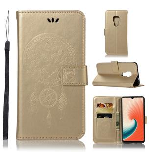 Wind Chime Owl Embossing Pattern Horizontal Flip Leather Case with Holder & Card Slots & Wallet For Huawei Mate 20(Gold)