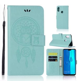 Wind Chime Owl Embossing Pattern Horizontal Flip Leather Case with Holder & Card Slots & Wallet For Huawei Y9 (2019) / Enjoy 9 Plus(Green)
