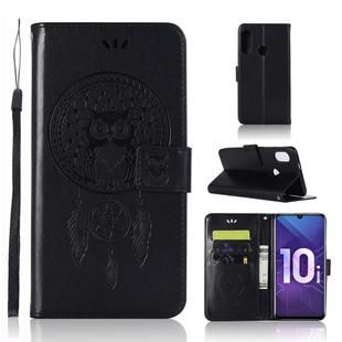 Wind Chime Owl Embossing Pattern Horizontal Flip Leather Case with Holder & Card Slots & Wallet For Huawei Honor 10i / Honor 20 Lite(Black)