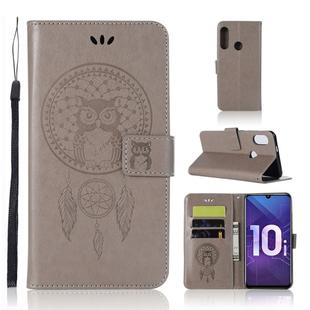 Wind Chime Owl Embossing Pattern Horizontal Flip Leather Case with Holder & Card Slots & Wallet For Huawei Honor 10i / Honor 20 Lite(Grey)