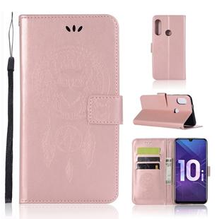 Wind Chime Owl Embossing Pattern Horizontal Flip Leather Case with Holder & Card Slots & Wallet For Huawei Honor 10i / Honor 20 Lite(Rose Gold)