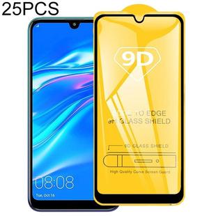 25 PCS 9D Full Glue Full Screen Tempered Glass Film For Huawei Y7 Pro (2019)