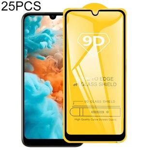 25 PCS 9D Full Glue Full Screen Tempered Glass Film For Huawei Y6 Pro (2019)