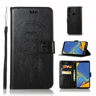 Wind Chime Owl Embossing Pattern Horizontal Flip Leather Case with Holder & Card Slots & Wallet For Galaxy A9 (2018)(Black)