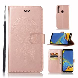 Wind Chime Owl Embossing Pattern Horizontal Flip Leather Case with Holder & Card Slots & Wallet For Galaxy A9 (2018)(Rose Gold)