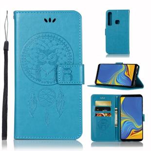 Wind Chime Owl Embossing Pattern Horizontal Flip Leather Case with Holder & Card Slots & Wallet For Galaxy A9 (2018)(Blue)