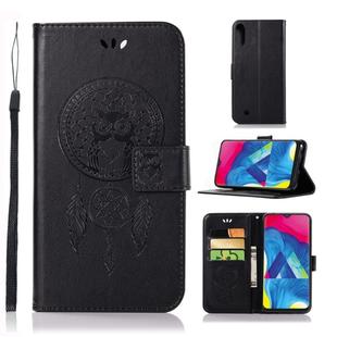 Wind Chime Owl Embossing Pattern Horizontal Flip Leather Case with Holder & Card Slots & Wallet For Galaxy M10(Black)