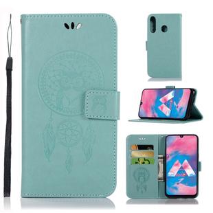 Wind Chime Owl Embossing Pattern Horizontal Flip Leather Case with Holder & Card Slots & Wallet For Galaxy M30(Green)