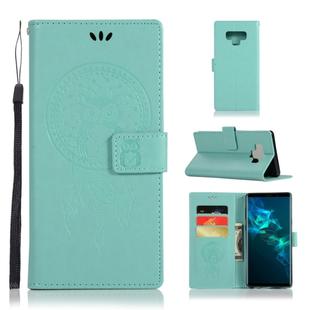 Wind Chime Owl Embossing Pattern Horizontal Flip Leather Case with Holder & Card Slots & Wallet For Galaxy Note9(Green)