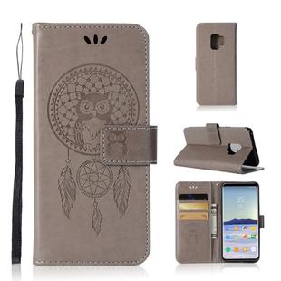 Wind Chime Owl Embossing Pattern Horizontal Flip Leather Case with Holder & Card Slots & Wallet For Galaxy S9(Grey)