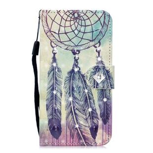 3D Diamond Encrusted Painting Pattern Coloured Drawing Horizontal Flip PU Leather Case with Holder & Card Slots & Wallet For iPhone 6 & 6s(Feather Wind Chime)
