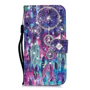 3D Diamond Encrusted Painting Pattern Coloured Drawing Horizontal Flip PU Leather Case with Holder & Card Slots & Wallet For iPhone XR(Starry Wind Chime)