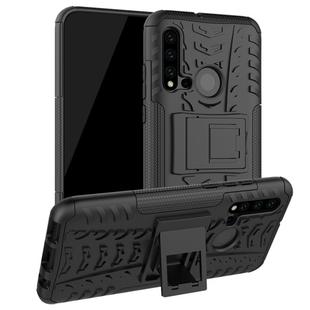 Tire Texture TPU+PC Shockproof Protective Case with Holder for Huawei P20 Lite 2019(Black)