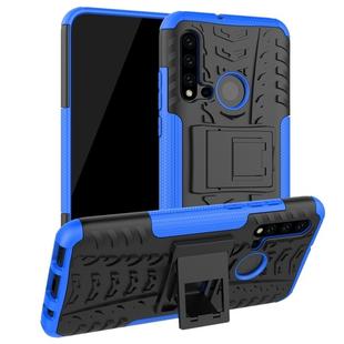 Tire Texture TPU+PC Shockproof Protective Case with Holder for Huawei P20 Lite 2019(Blue)