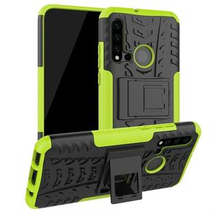 Tire Texture TPU+PC Shockproof Protective Case with Holder for Huawei P20 Lite 2019(Green)