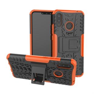 Tire Texture TPU+PC Shockproof Protective Case with Holder for Huawei Nova 3i(Orange)