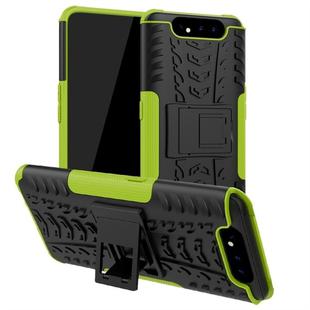 Tire Texture TPU+PC Shockproof Protective Case with Holder for Galaxy A80(Green)