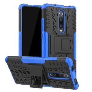 Tire Texture TPU+PC Shockproof Protective Case with Holder for Xiaomi Mi 9T / 9T Pro / Redmi K20 / K20 Pro(Blue)