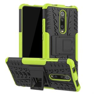 Tire Texture TPU+PC Shockproof Protective Case with Holder for Xiaomi Mi 9T / 9T Pro / Redmi K20 / K20 Pro(Green)